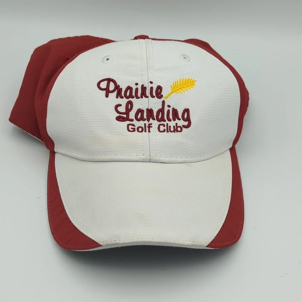 Prairie Landing Golf Club Hat 2012 Member Imperial High Tech White Red Cap Golf